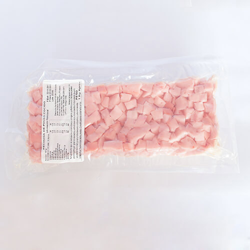 Jamón picado en cubo
